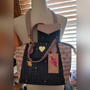 Betsey Johnson Purse with Wallet.  Never used with Tags. New ,Perfect Condition.